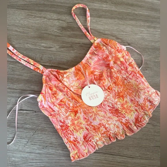 Hippie Rose Pink and Orange Tank Top - Picture 8 of 9